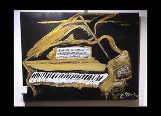 Piano antique avec musique moderne | 40X30